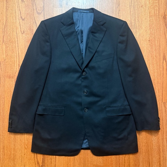 Ermenegildo Zegna black pure cashmere 3 button sports coat size 42R
